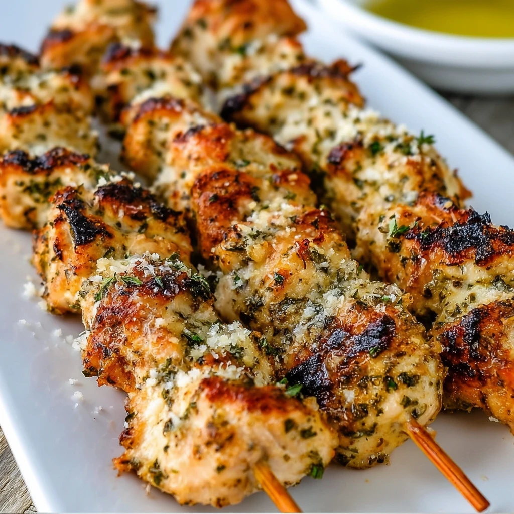 Ranch Garlic Parmesan Chicken Skewers Recipe