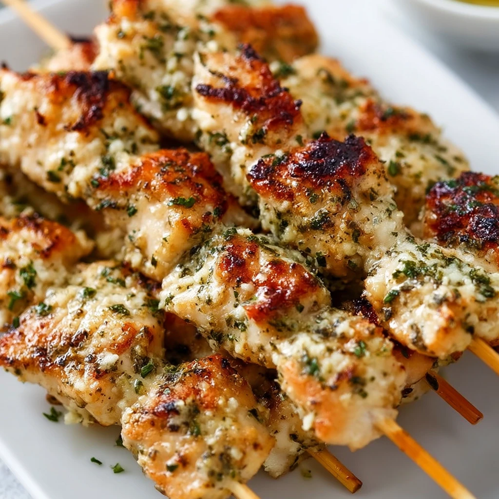 Ranch Garlic Parmesan Chicken Skewers Recipe