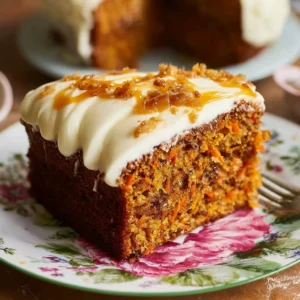 Salted Caramel Carrot Cake with Cream Cheese Frosting