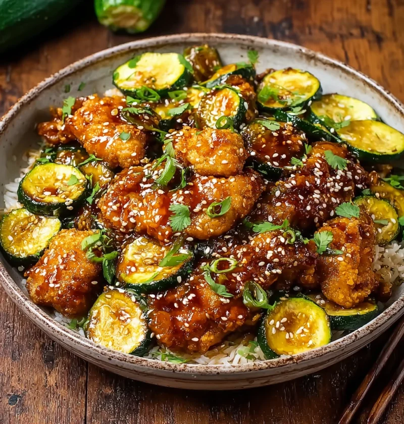 Sheet Pan Hot Honey Garlic Chicken Zucchini
