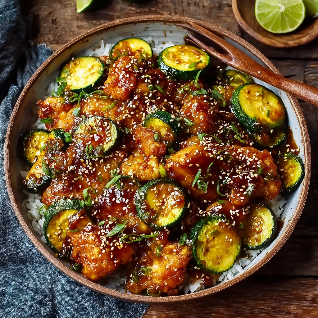 Sheet Pan Hot Honey Garlic Chicken Zucchini