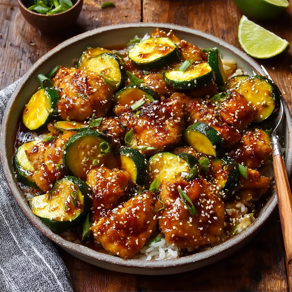 Sheet Pan Hot Honey Garlic Chicken Zucchini