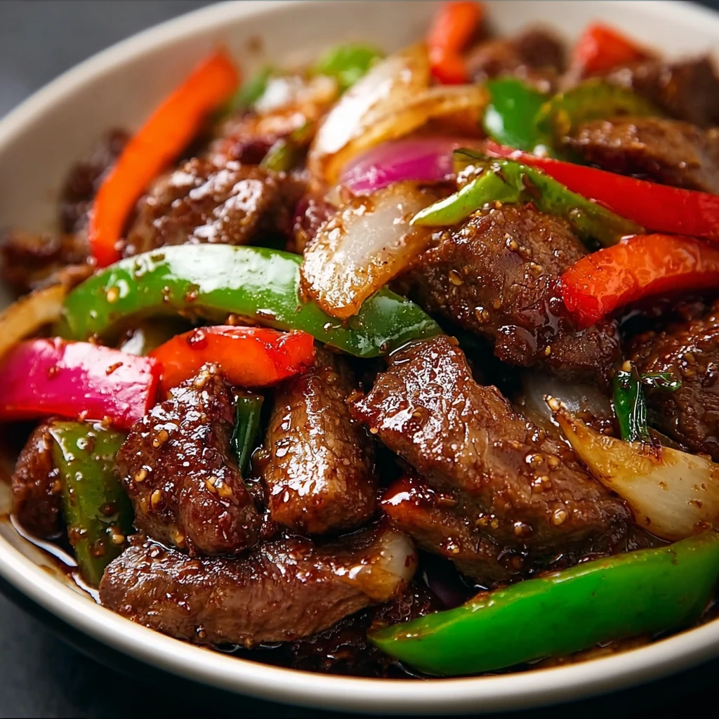 Sizzling Chinese Pepper Steak with Onions Recipe