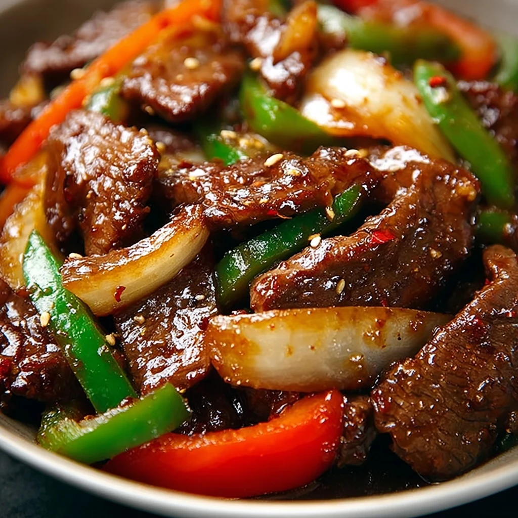 Sizzling Chinese Pepper Steak Onions Recipe