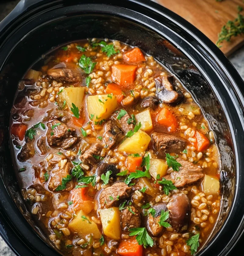 Slow Cooker Beef Barley Soup