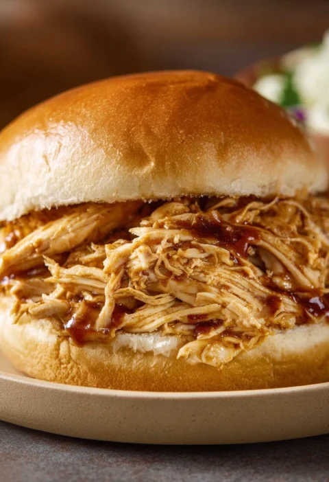 Sweet Baby Rays Smoky Crockpot Chicken Sandwich