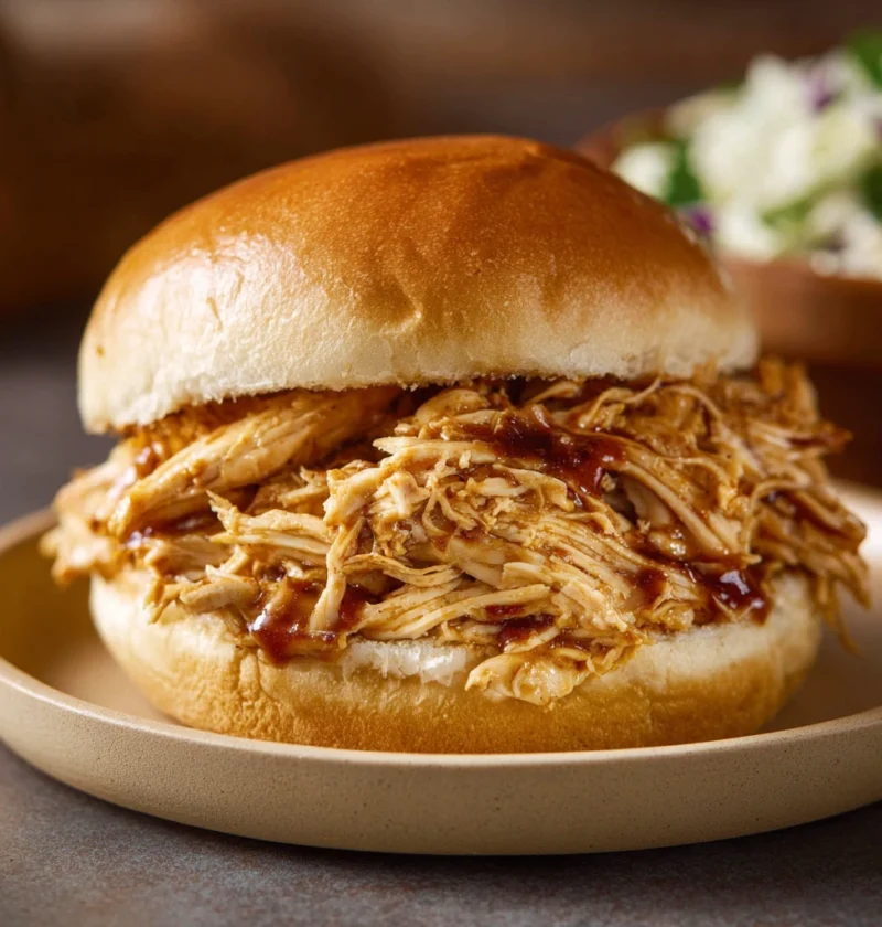 Sweet Baby Rays Smoky Crockpot Chicken Sandwich
