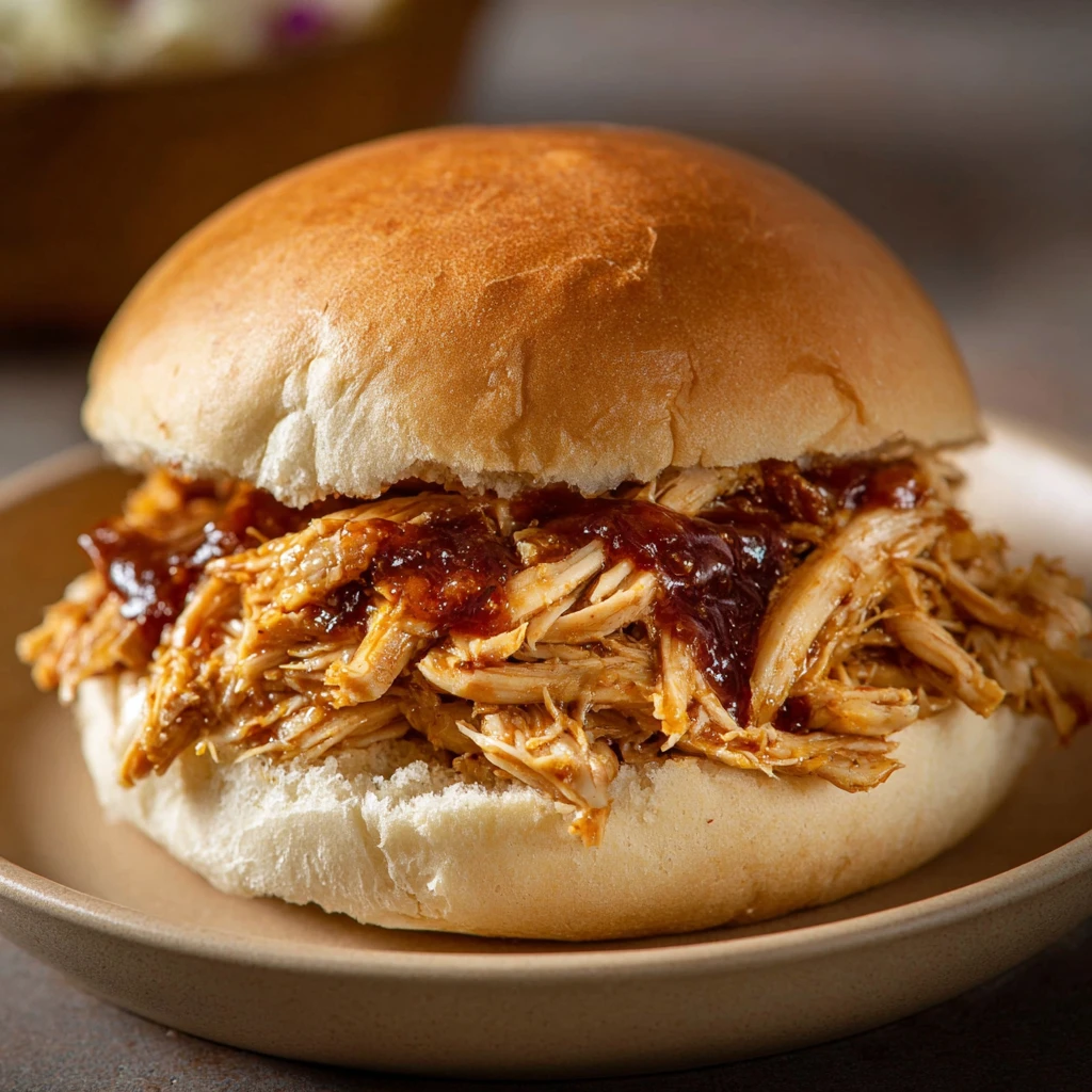 Sweet Baby Rays Smoky Crockpot Chicken Sandwich