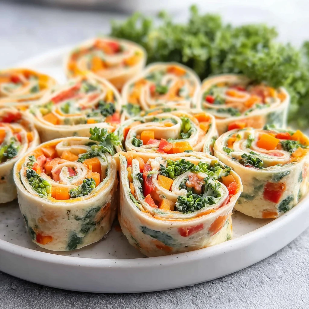 Vegan Veggie Pinwheels with Broccoli and Carrots