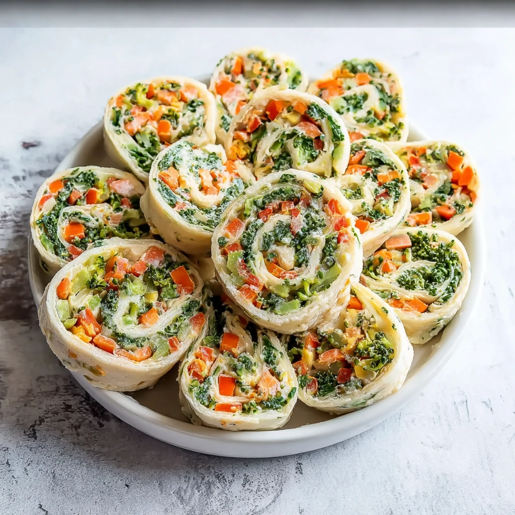 Vegan Veggie Pinwheels Broccoli Carrots