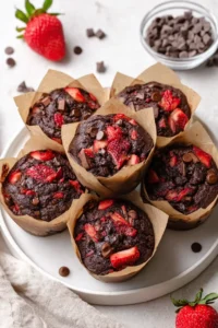 Making Double Chocolate Strawberry Banana Muffins