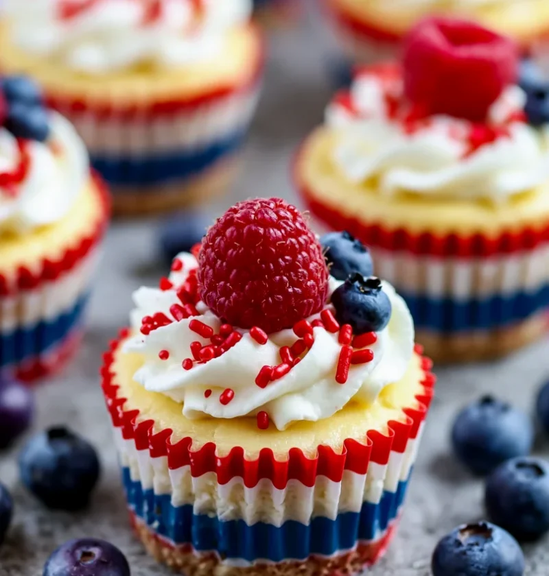 4th of July mini cheesecakes