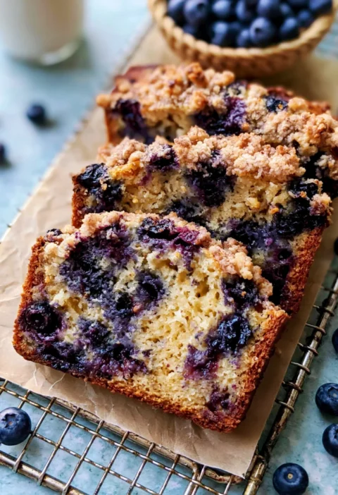 Bakery Style Blueberry Banana Bread