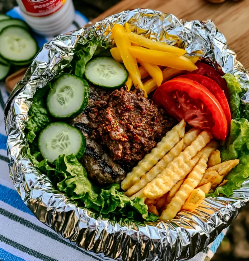 Hobo dinner hamburger foil packets