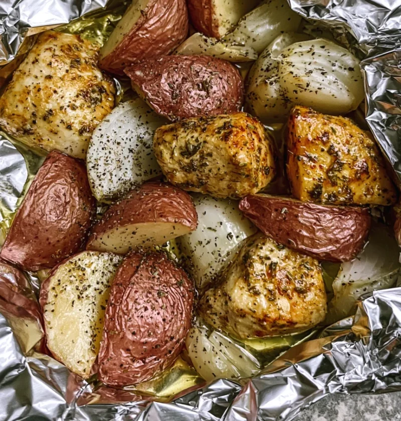 Chicken and Potato Foil Packets in Oven