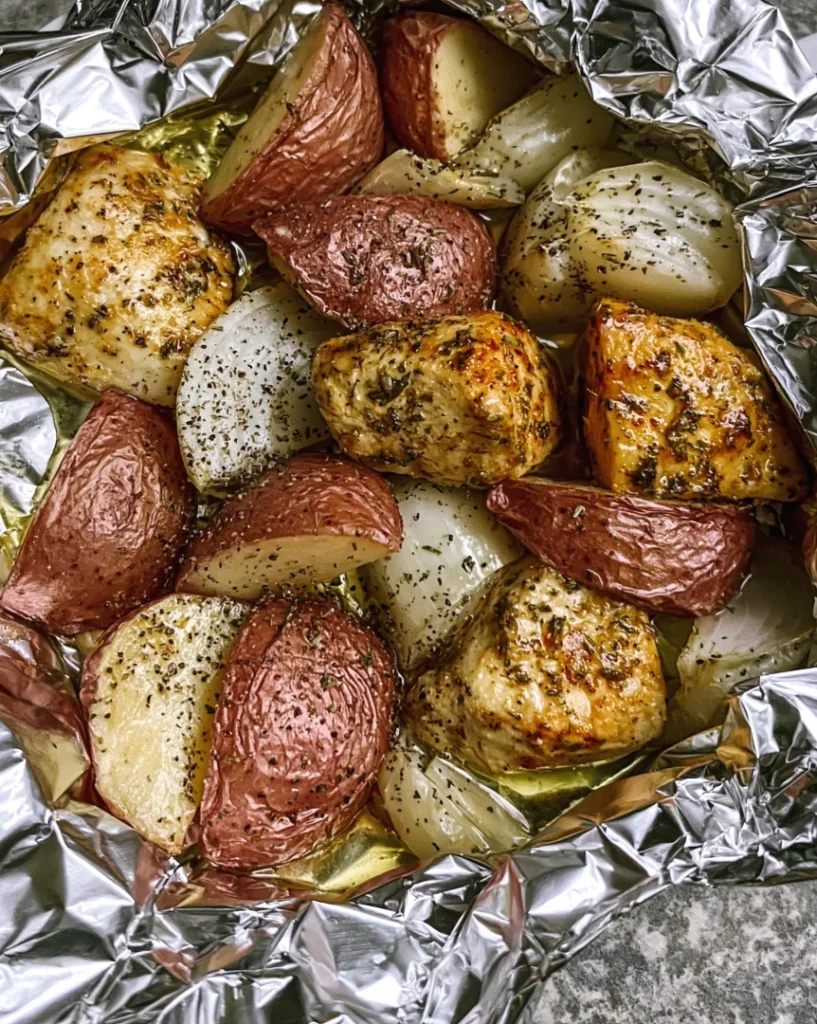 Chicken and Potato Foil Packets in Oven