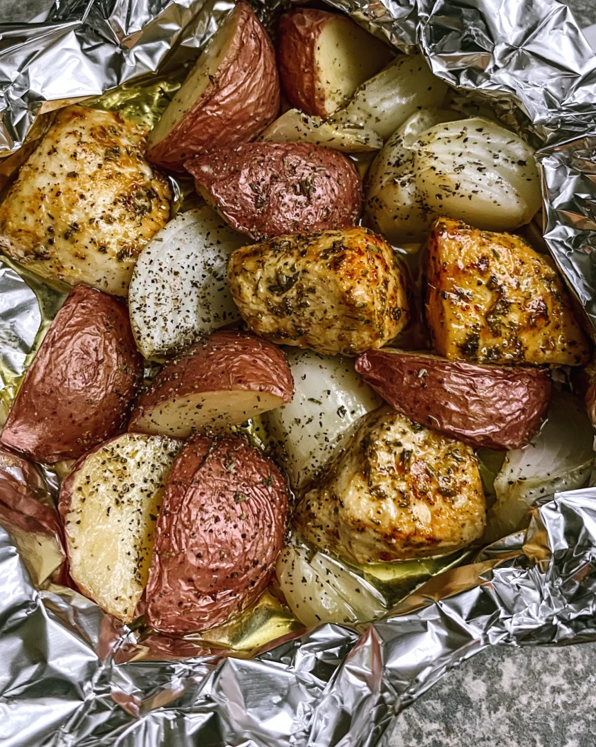 Chicken and Potato Foil Packets in Oven