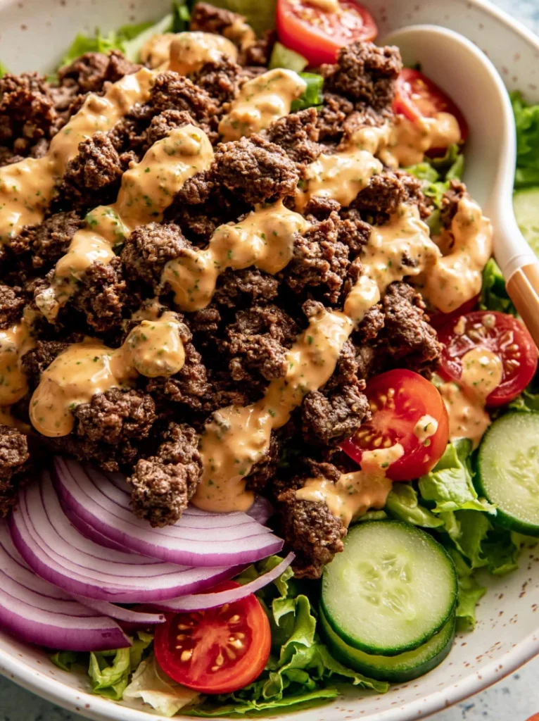 Healthy Burger Bowl with Secret Sauce