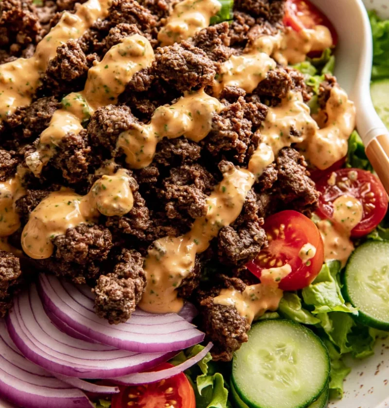Healthy Burger Bowl with Secret Sauce