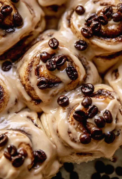 Milk Bread Coffee Cinnamon Rolls with Coffee Frosting