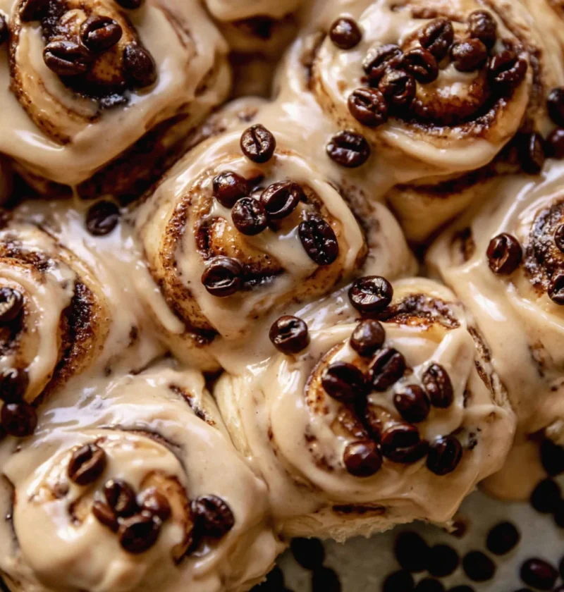 Milk Bread Coffee Cinnamon Rolls with Coffee Frosting