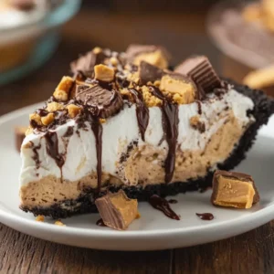 No Bake Snickers Pie