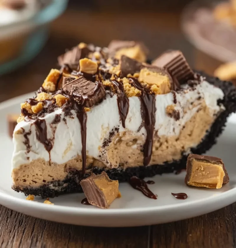 No Bake Snickers Pie