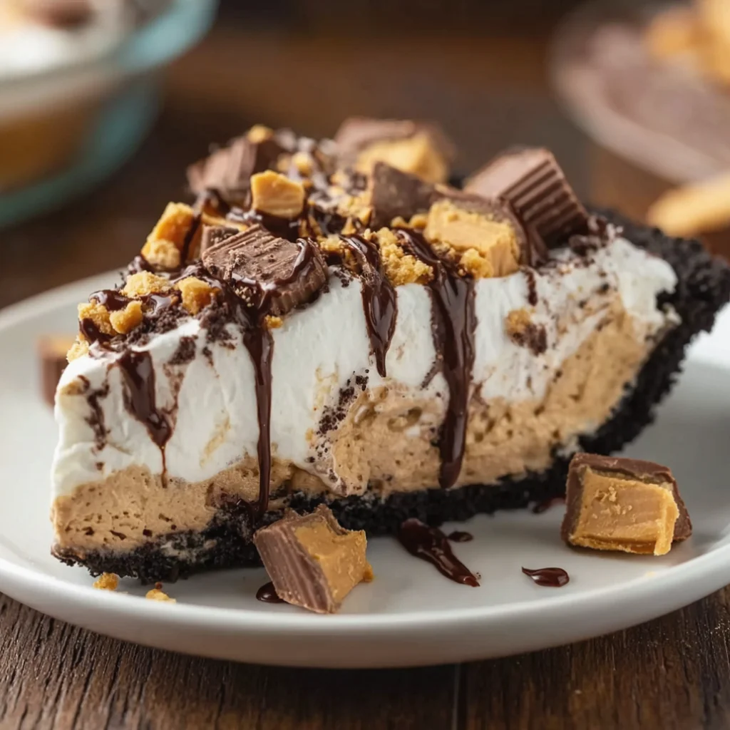 No Bake Snickers Pie