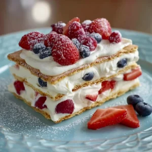 No Bake Summer Berry Icebox Cake