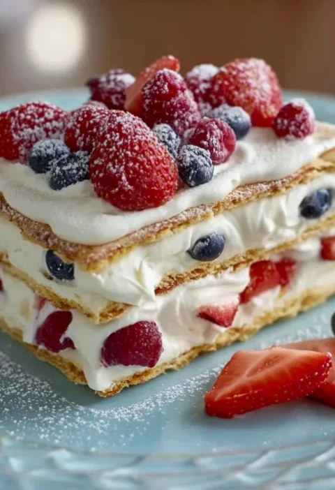 No Bake Summer Berry Icebox Cake