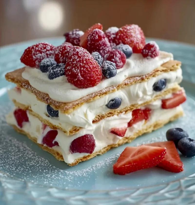 No Bake Summer Berry Icebox Cake