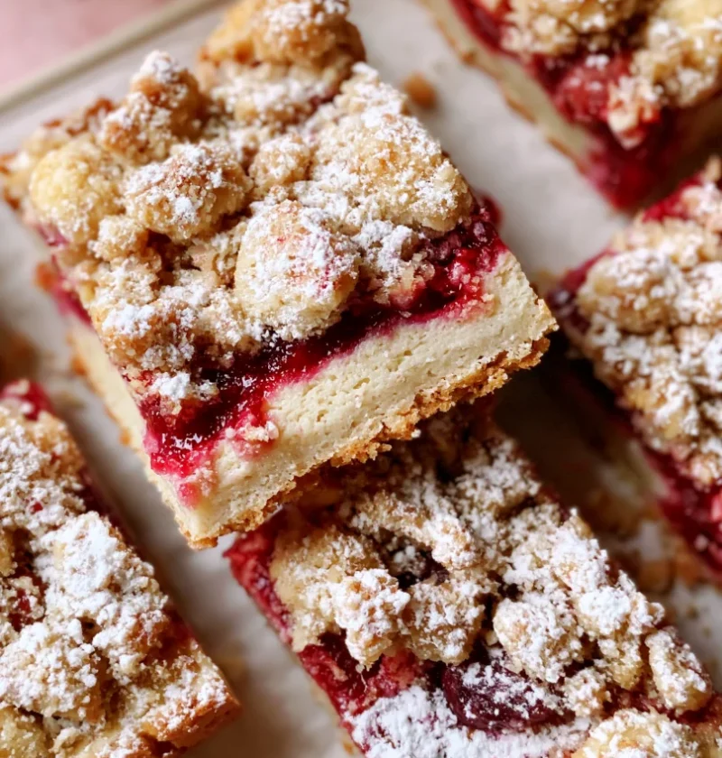 Strawberry Vanilla Bean Cheesecake Bars