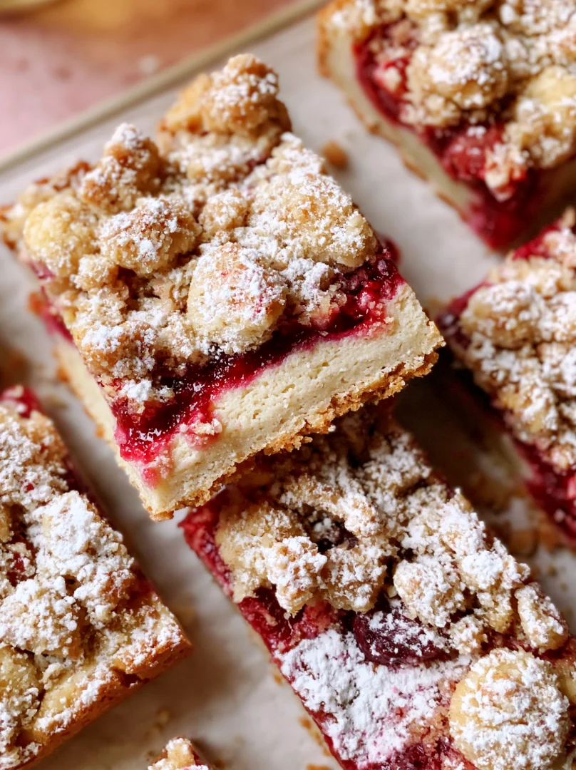 Strawberry Vanilla Bean Cheesecake Bars