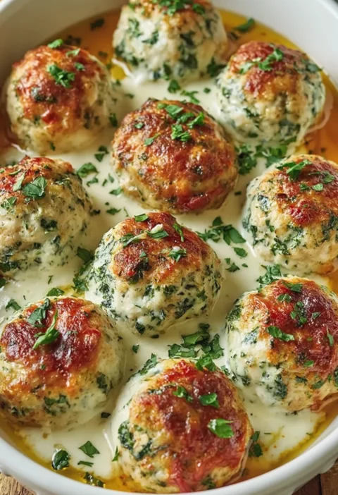 Baked Chicken Ricotta Meatballs