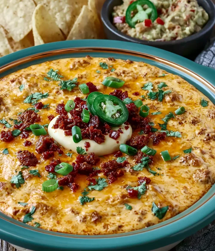 Best Easy Crockpot Queso Football Dip with Chorizo