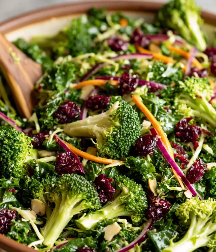 Broccoli Kale Salad with Cranberries