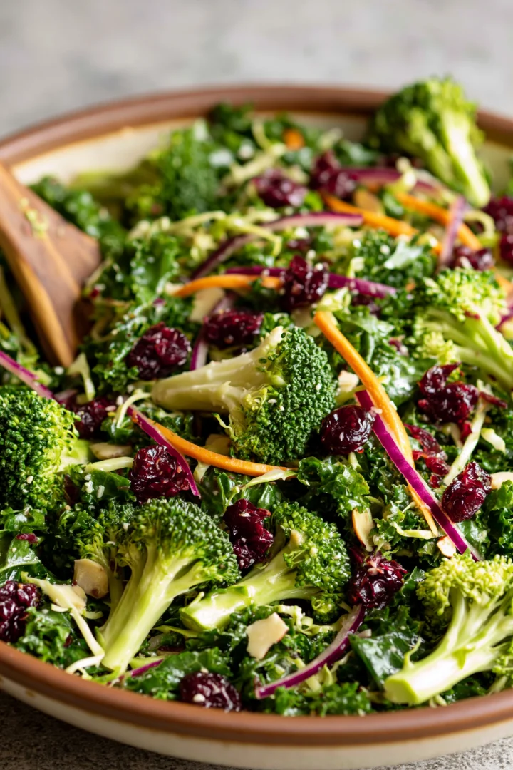 Broccoli Kale Salad with Cranberries