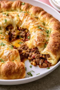 Cheesy Taco Crescent Pie