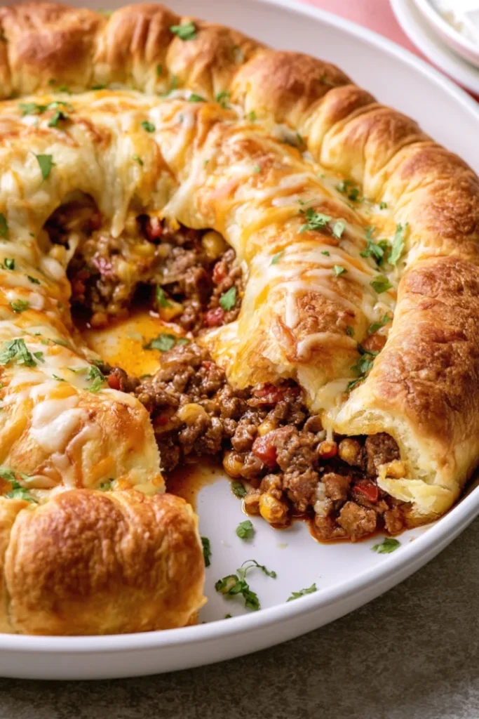 Cheesy Taco Crescent Pie