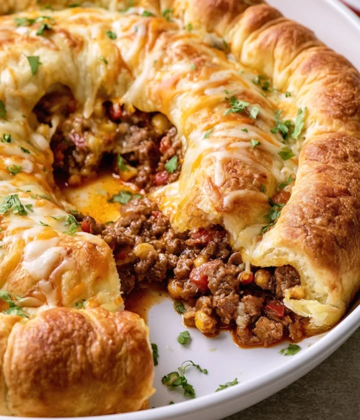 Cheesy Taco Crescent Pie