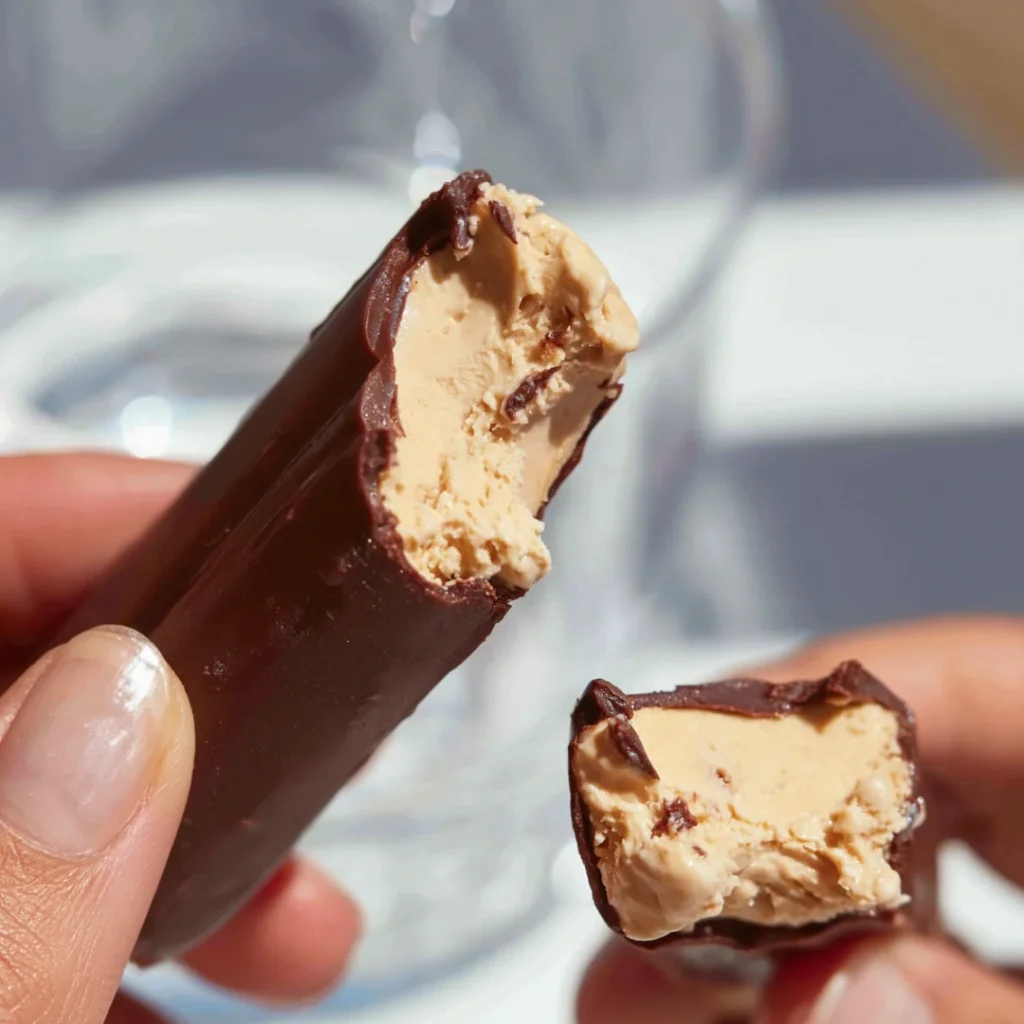 Chocolate Coated Peanut Butter Ice Cream Pops