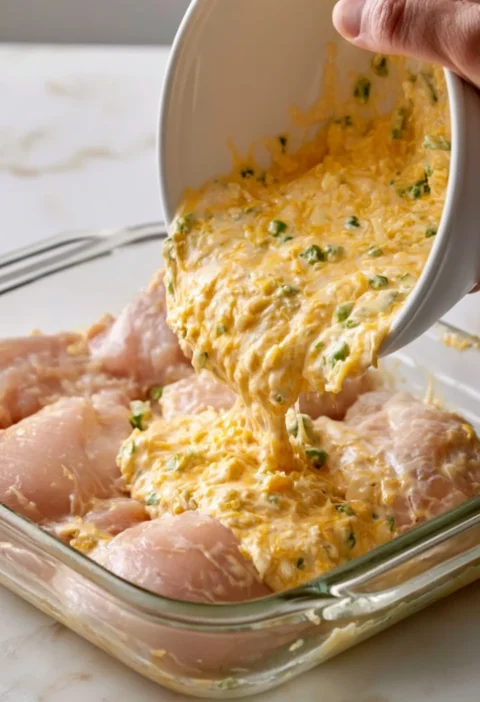 Creamy Green Chile Taco Baked Chicken
