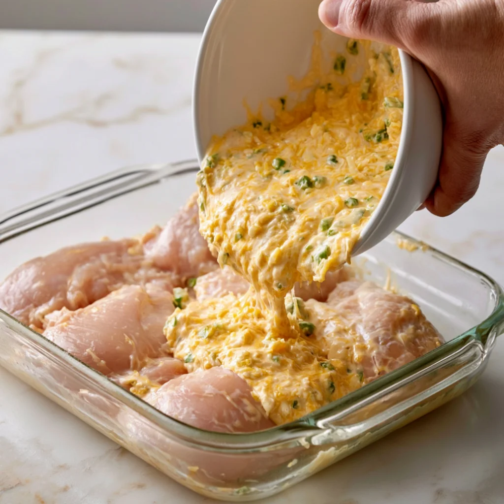 Creamy Green Chile Taco Baked Chicken