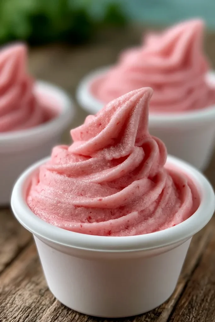Creamy Homemade Strawberry Dole Whip & Disney Copycat Frozen Treat Recipe