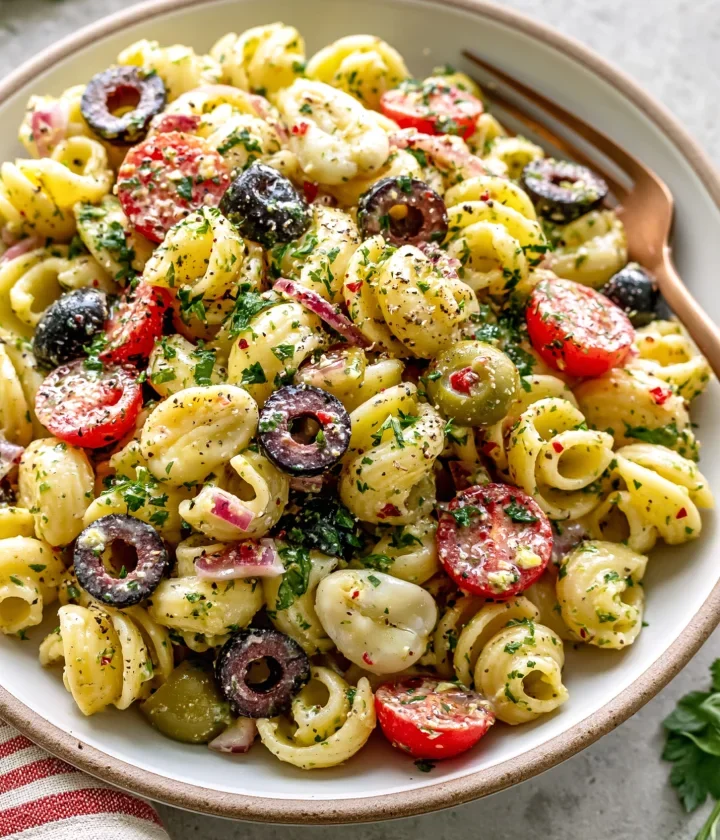 dirty martini pasta salad