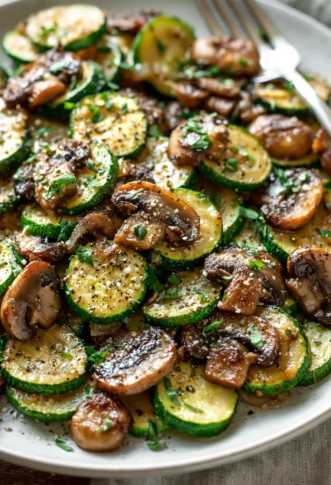 Delicious Skillet Zucchini and Mushrooms