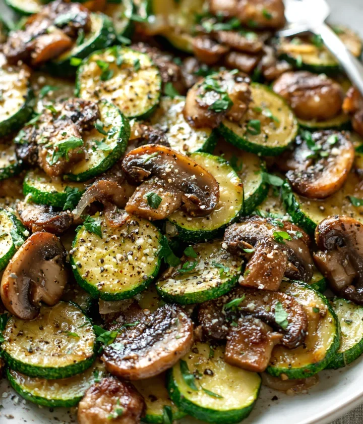 Delicious Skillet Zucchini and Mushrooms