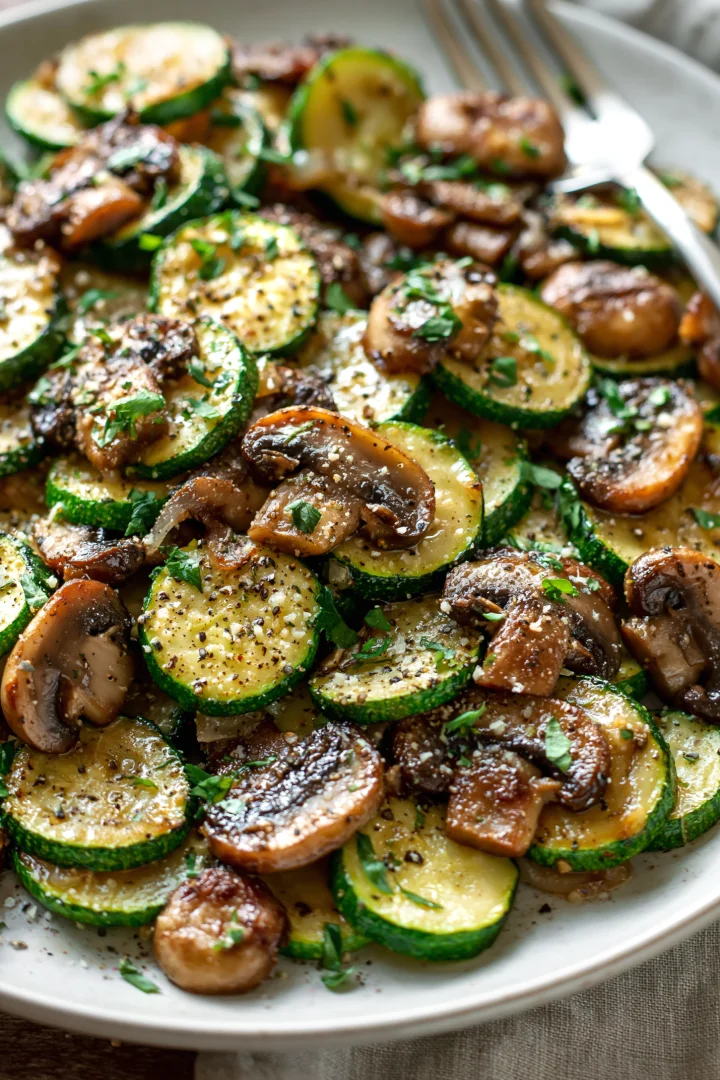 Delicious Skillet Zucchini and Mushrooms