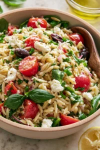 Easy Lemon Orzo Pasta Salad with Feta