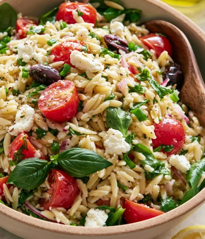 Easy Lemon Orzo Pasta Salad with Feta